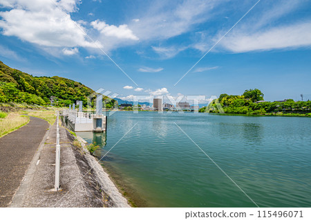 Summer scenery of the Seta River, Otsu City, Shiga Prefecture Summer scenery of the Seta River, Otsu City, Shiga Prefecture 115496071