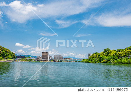 夏季瀨田川風光 滋賀縣大津市 115496075