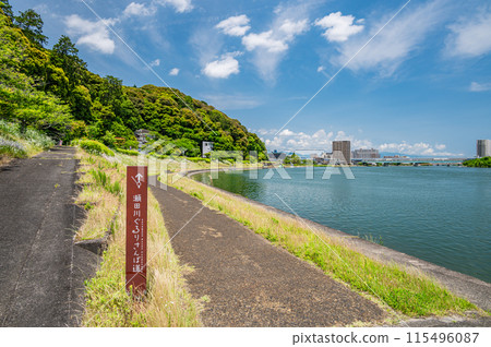 Summer scenery of the Seta River, Otsu City, Shiga Prefecture Summer scenery of the Seta River, Otsu City, Shiga Prefecture 115496087
