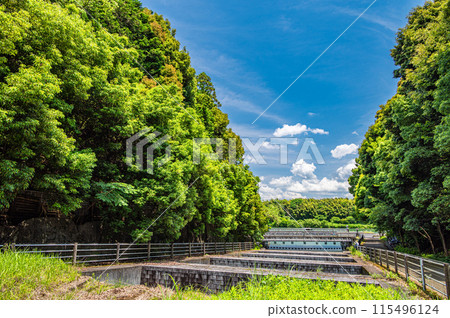 Otsu Floodway, a waterway that flows into the Seta River 115496124