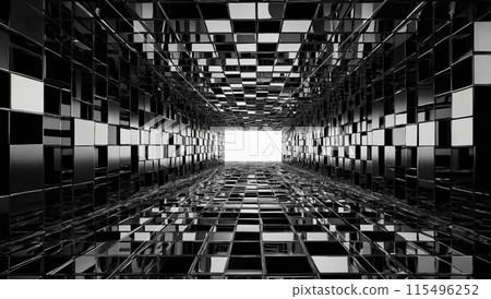 tunnel of mirror squares 115496252