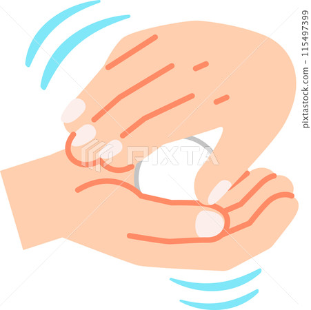 用雙手捲起某物的動作 用雙手捲起某物的動作 115497399