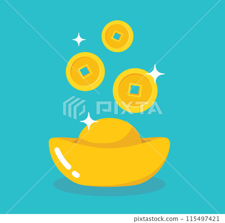 Chinese gold bars vector illustration Chinese gold bars vector illustration 115497421