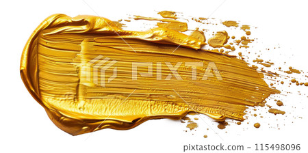 Yellow Paint Smudge on White Background 115498096