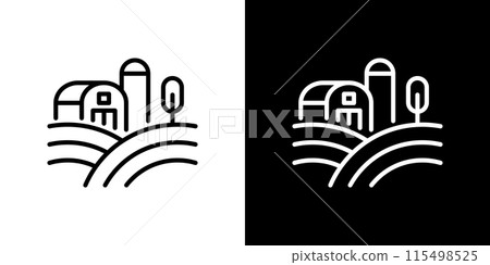 Simple farm line icons Simple farm line icons 115498525