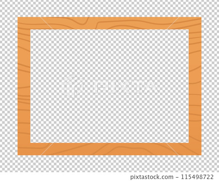 Empty wooden frame isolated on transparent background. Imitation of the wood in cartoon style. Hand drawn vector illustration Empty wooden frame isolated on transparent background. Imitation of the wood in cartoon style. Hand drawn vector illustration 115498722