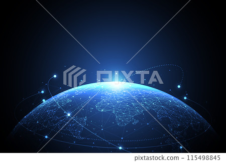 Global network connection. World map point and line composition concept of global business. Vector Illustration 115498845