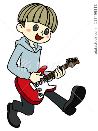 彈吉他的吉他手男孩 115499318