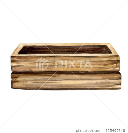 watercolour wooden crate. watercolour wooden crate. 115499348
