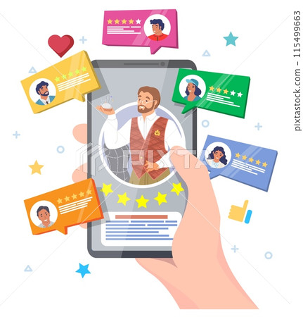 Tailor service mobile ranking application vector illustration Tailor service mobile ranking application vector illustration 115499663