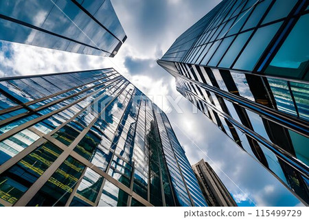 a very tall glass skyscraper a very tall glass skyscraper 115499729