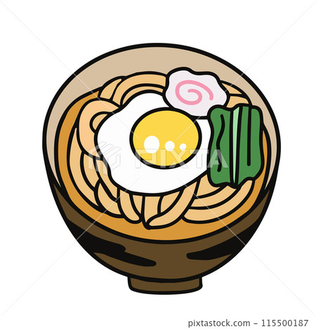 Simple udon line drawing illustration 115500187