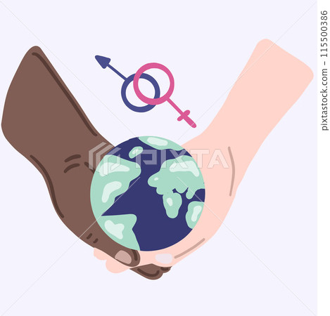 Hands holding planet world sexual health day set Hands holding planet world sexual health day set 115500386