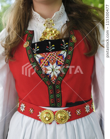Norwegian national costume Bunad Norway 115500477