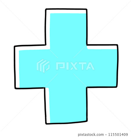 A simple, loose Chinese numeral for ten, a jagged version, solid color 115501409