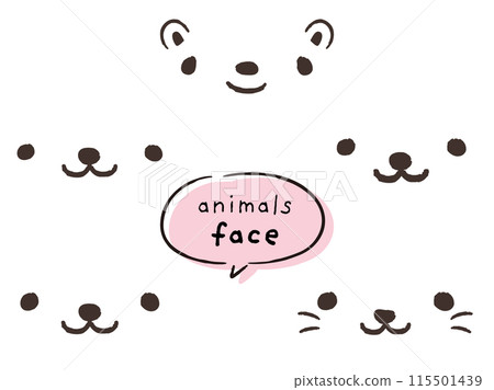 Animal face parts set (with speech bubble) 115501439