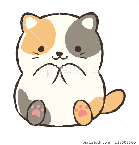 可愛的手繪貓插畫 115501560