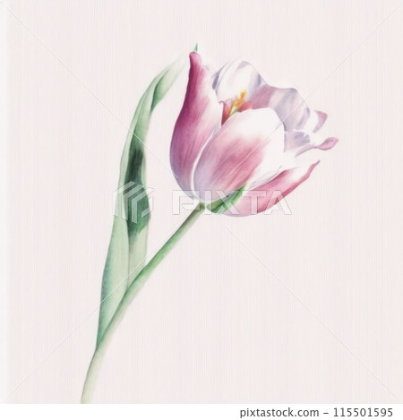 Bright flower on white background. Watercolor style Realistic art. Bright flower on white background. Watercolor style Realistic art. 115501595