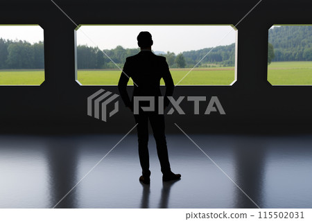 Man in a high-tech room 115502031