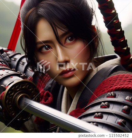 手持日本刀的戰國時代女武士 115502452