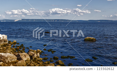 Rocky river bank 115502612