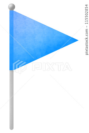 Illustration of a blue triangular flag 115502854