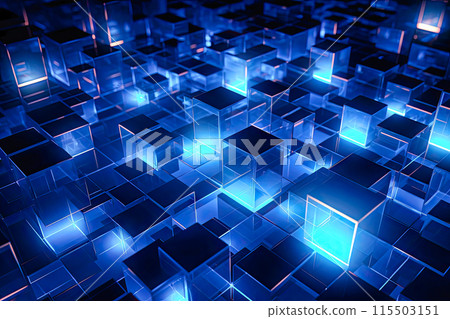 an abstract composition of cubes in the shape 115503151
