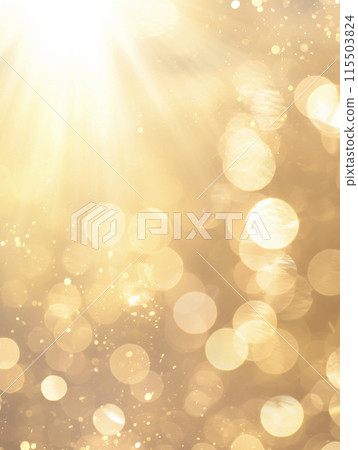 閃閃發光的金色天空和太陽背景素材AI圖片 115503824