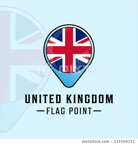 flag point united kingdom logo vector illustration template icon graphic design. maps location britain sign or symbol 115504152