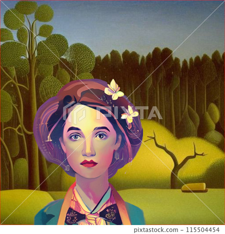 在鄉村擺姿勢的女人 在鄉村擺姿勢的女人 115504454