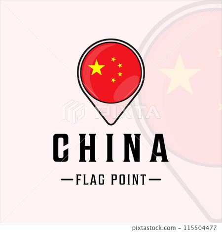 flag point china logo vector illustration template icon graphic design. maps location country sign or symbol flag point china logo vector illustration template icon graphic design. maps location country sign or symbol 115504477