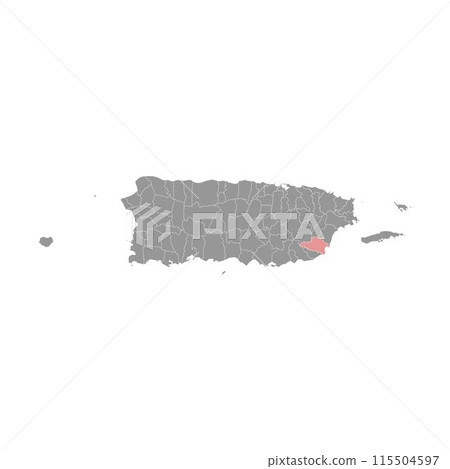 Yabucoa map, administrative division of Puerto Rico. Vector illustration. 115504597