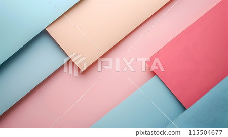 Muted Pastel Tones Backdrop with Layered Labels and Space for Text 115504677