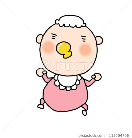 Baby in pink baby clothes Baby in pink baby clothes 115504796