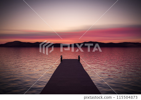 Sunset over the water Sunset over the water 115504873