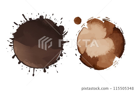 Splatter ink vector dirt stain brown brush. Paint inkblot black blob ink splatter grunge isolated 115505348