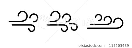 Wind blow line icon fresh vector cloud air isolated speed symbol. Wind blow air line icon logo. Wind blow line icon fresh vector cloud air isolated speed symbol. Wind blow air line icon logo. 115505489