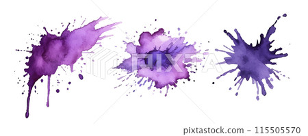 Purple ink watercolor splash paint blob. Purple ink splatter stain abstract vector background. Purple ink watercolor splash paint blob. Purple ink splatter stain abstract vector background. 115505570