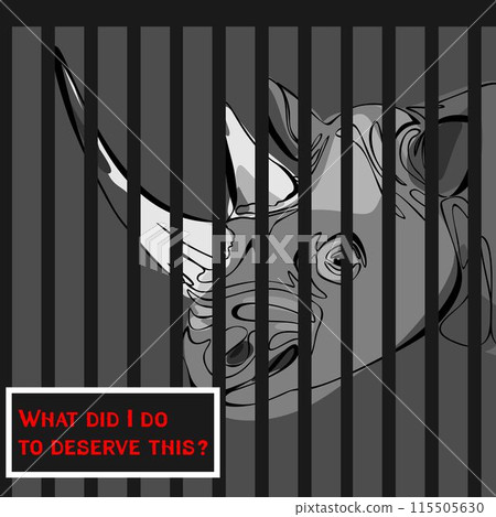 Protest to stop animal abuse, against zoo and cruelty to wild animals. Antizoo concept vector illustration Protest to stop animal abuse, against zoo and cruelty to wild animals. Antizoo concept vector illustration 115505630