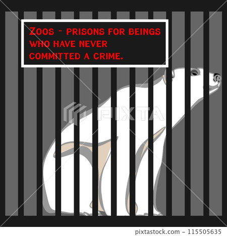 Protest to stop animal abuse, against zoo and cruelty to wild animals. Antizoo concept vector illustration Protest to stop animal abuse, against zoo and cruelty to wild animals. Antizoo concept vector illustration 115505635