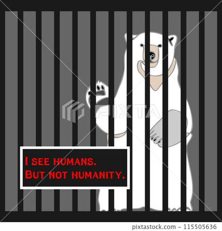 Protest to stop animal abuse, against zoo and cruelty to wild animals. Antizoo concept vector illustration 115505636