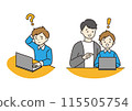 Children and their teachers working on programming 115505754