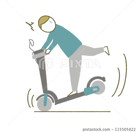 電動浮板墜落事故 浮板交通事故插畫素材 電動浮板墜落事故 浮板交通事故插畫素材 115505822