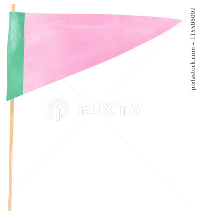 Triangle sport flag watercolor green and pink 115506002