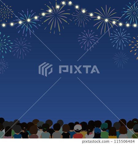 觀賞煙火和煙火的觀眾 115506484