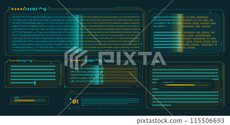 Infographic text vector elements for sci-fi interface. 115506693