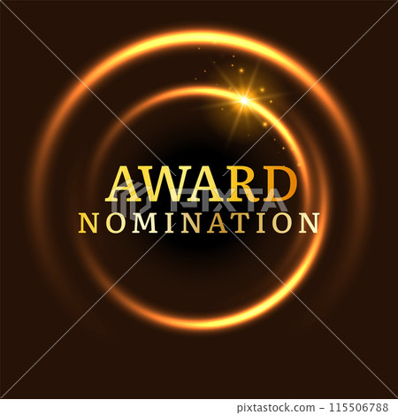 Award nomination background golden film movie vector logo ceremony poster 115506788