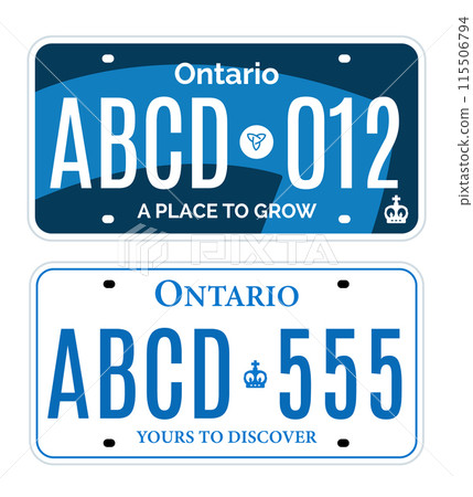 Ontario Canada car license plate registration vector design template 115506794