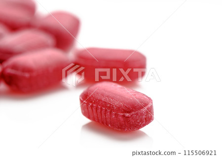 Fruit red candies isolated on white background 3 115506921