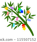 Illustration of Tanabata Bamboo Decorations 115507152